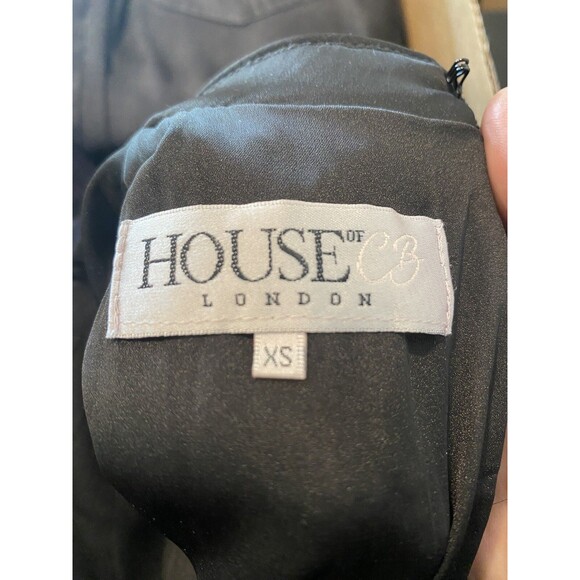 House Of Cb London Phoebe Sequin Shift Dress Black Long Sleeve Women's Size XS - Picture 6 of 6